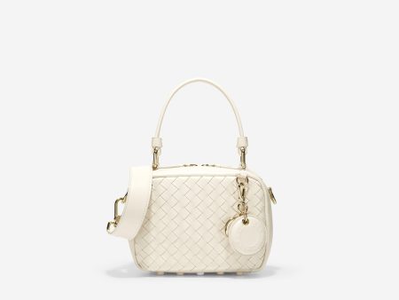 Woven Leather Mini Boston Bag Online