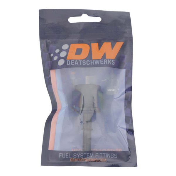 DeatschWerks 10AN Female Flare Swivel to 5 16in Male EFI Quick Disconnect - Anodized Matte Black on Sale