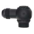 DeatschWerks 8AN ORB Male to 8AN Male Flare Low Profile 90-Degree Swivel - Anodized Matte Black Cheap