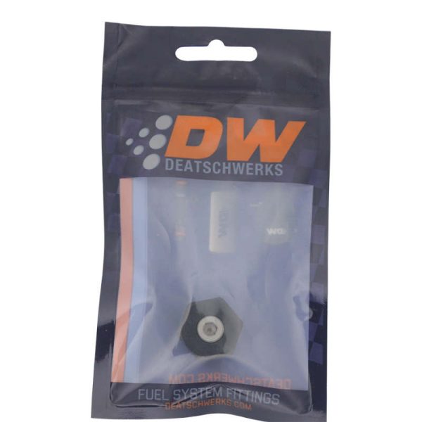 DeatschWerks 8AN ORB Male Plug Fitting with 1 8in NPT Gauge Port - Anodized Matte Black For Sale