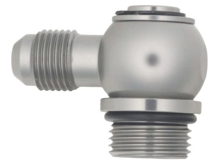 DeatschWerks 8AN ORB Male to 6AN Male Flare Low Profile 90-Degree Swivel - Anodized DW Titanium Online