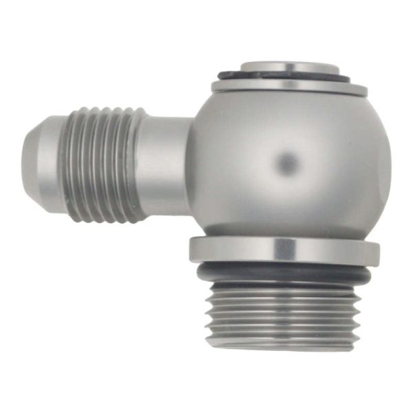 DeatschWerks 8AN ORB Male to 6AN Male Flare Low Profile 90-Degree Swivel - Anodized DW Titanium Online