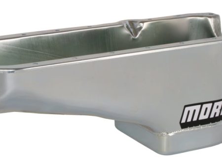 Moroso 1986+ Chevrolet SBC (w Passenger Side Dipstick) Wet Sump 6qt 8.25in Steel Oil Pan - Black on Sale