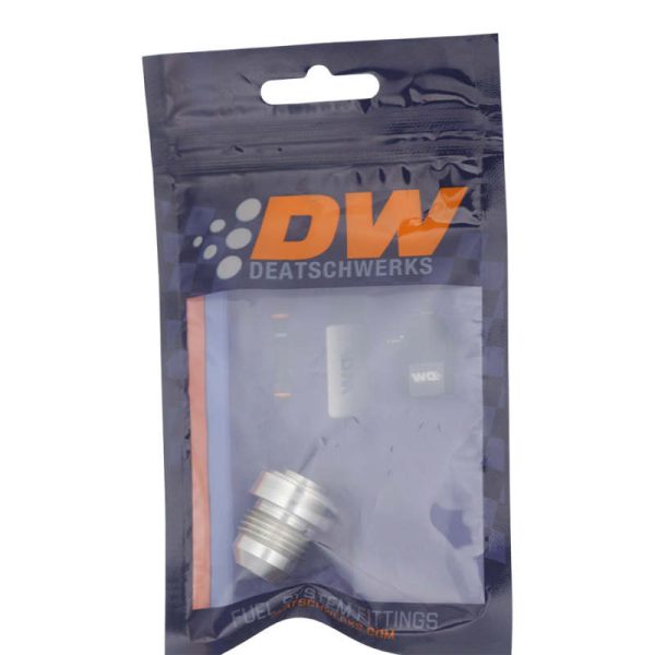 DeatschWerks 8AN Male Flare with Aluminum Weld On Fitting - Anodized Raw Aluminum For Cheap