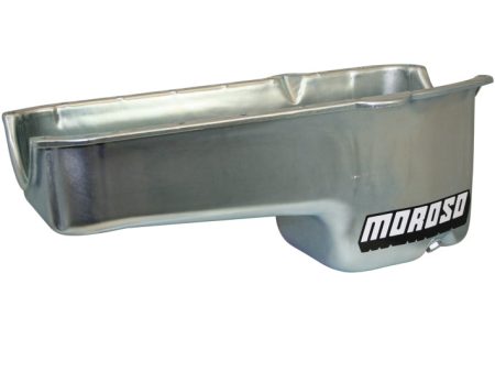 Moroso 80-85 Chevrolet SBC (w Passenger Side Dipstick) Wet Sump 6qt 8.25in Steel Oil Pan - Blk Fashion