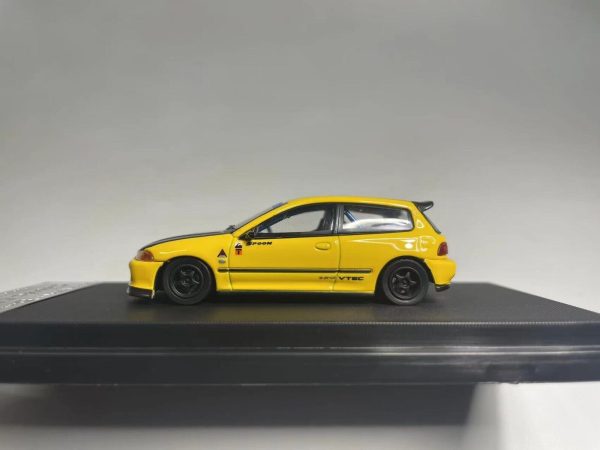 STREET WEAPON 1 64 Honda Civic EG6 Diecast Model Car-Yellow Carbon Fiber Hood For Discount