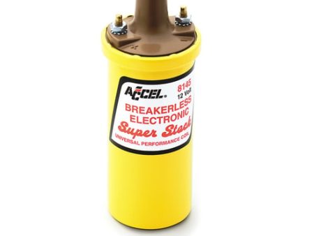 ACCEL Ignition Coil - SuperStock - Breakerless Electronic Coil - Yellow This ACCEL Super Coil is effective up to 6500 RPM, maximum voltage 45,000 volts Online now