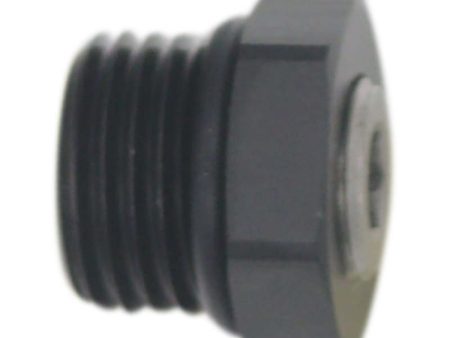 DeatschWerks 6AN ORB Male Plug Fitting with 1 8in NPT Gauge Port - Anodized Matte Black on Sale