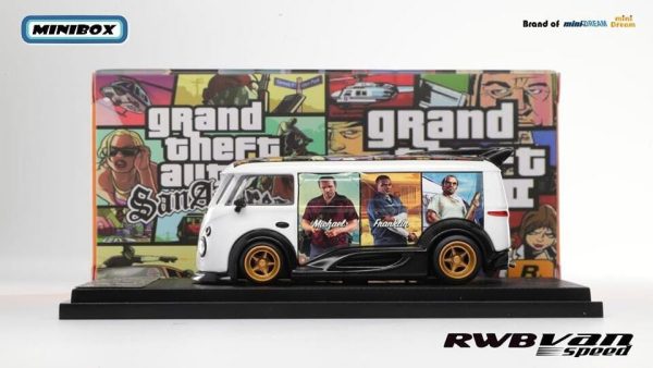 VOLKSWAGEN BUS VAN RWB GRAND THEFT AUTO GTA WHITE WITH GOLD WHEELS 1 64 SCALE DIECAST CAR MODEL Online Hot Sale