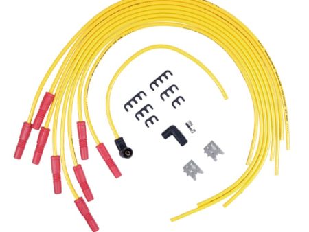 Spark Plug Wire Set - 8.8mm - Spiral Suppression Wire - Universal Set with Vari-Angle Boots - Yellow ACCEL 8033, Spark Plug Wires, 8.8mm, Spiral Core, Yellow, Set Sale