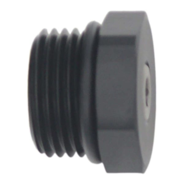 DeatschWerks 10AN ORB Male Plug Fitting with 1 8in NPT Gauge Port - Anodized Matte Black Fashion