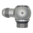 DeatschWerks 10AN ORB Male to 8AN Male Flare Low Profile 90-Degree Swivel - Anodized DW Titanium Supply