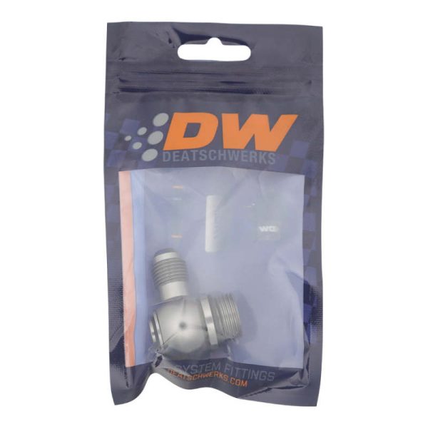 DeatschWerks 8AN ORB Male to 6AN Male Flare Low Profile 90-Degree Swivel - Anodized DW Titanium Online