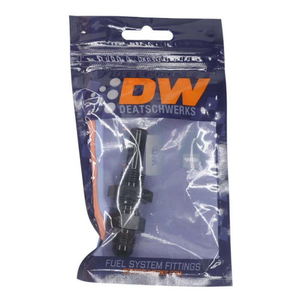 DeatschWerks 6AN Male Flare to Straight 3 8in Single Hose Barb - Anodized Matte Black Online now