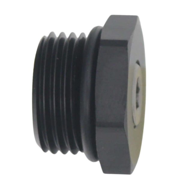 DeatschWerks 8AN ORB Male Plug Fitting with 1 8in NPT Gauge Port - Anodized Matte Black For Sale