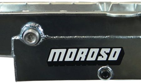 Moroso 80-85 Chevrolet Small Block (w 1in Inspection Bung) Wet Sump 8qt 6.5in Steel Oil Pan Fashion