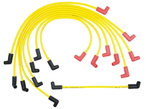 Spark Plug Wire Set - 8.8mm - Spiral Wire - Custom fit wire - Yellow with Red Boots ACCEL 8848, Spark Plug Wires, 8.8mm, Spiral Core, Yellow, Set Online