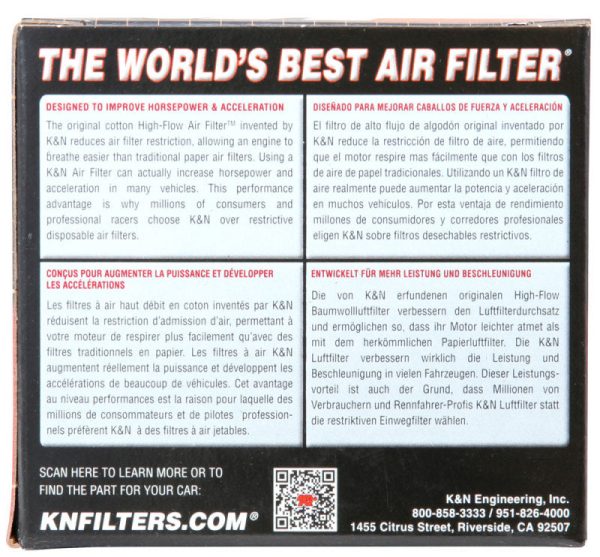 K&N 1-3 4in FLG 4 X 2-7 8in B 3 X 2in T 2-3 4in L Universal Clamp-On Air Filter Cheap