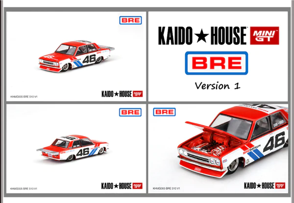 Kaido House x Mini GT 1:64 Datsun 510 Pro Street BRE #46 Version 1 Fashion