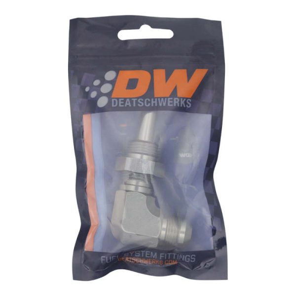 DeatschWerks 8AN Male Flare to 90-Degree 3 8in Single Hose Barb - Anodized DW Titanium Online now