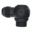 DeatschWerks 10AN ORB Male to 10AN Male Flare Low Profile 90-Degree Swivel - Anodized Matte Black on Sale