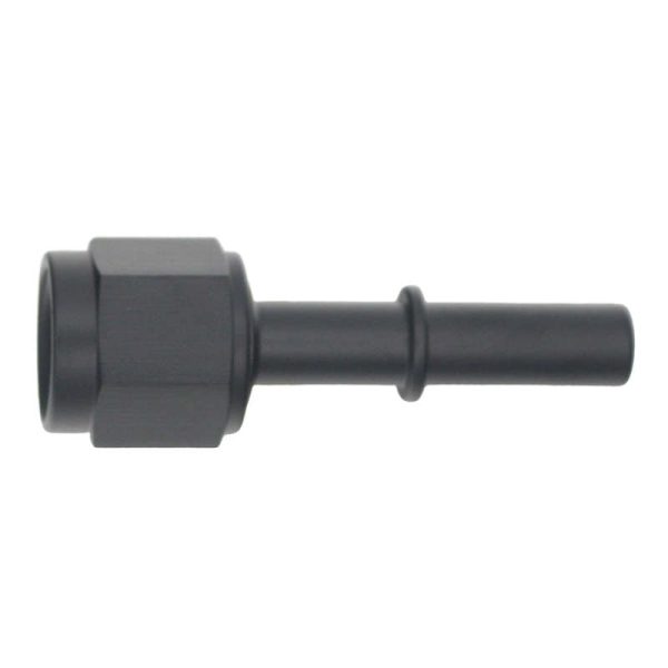 DeatschWerks 6AN Female Flare Swivel to 5 16in Male EFI Quick Disconnect - Anodized Matte Black Supply