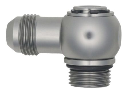 DeatschWerks 8AN ORB Male to 8AN Male Flare Low Profile 90-Degree Swivel - Anodized DW Titanium Cheap