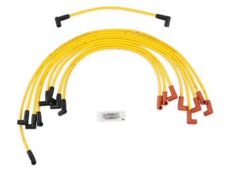 Spark Plug Wire Set - 8mm - Yellow with HEI Stock Style Boots SBC 1974-1988 V8 - Super Stock - Spiral Core Online Hot Sale