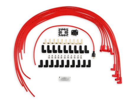 Spark Plug Wire Set - 8mm - Universal - Red Wire with Red 90 Deg Boots ACCEL 5041R, Spark Plug Wires, Super Stock, Spiral Core, 8mm, Red, Set Online