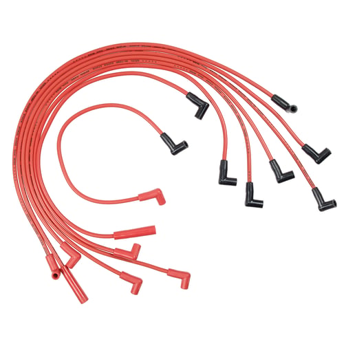 Spark Plug Wire Set - Super Stock Spiral 8mm - GM V8 1978-86 - Red This 8mm custom fit ACCEL Super Stock spiral spark plug wire set fits select GM V8 applications 1978-86. Sale