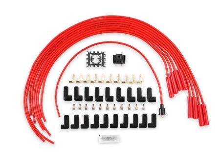 Spark Plug Wire Set - 8mm - Universal - Red Wire with Red Straight Boots ACCEL 5040R 8mm super stock universal fit spark plug wires feature a spiral core and red silicone jacket. Supply