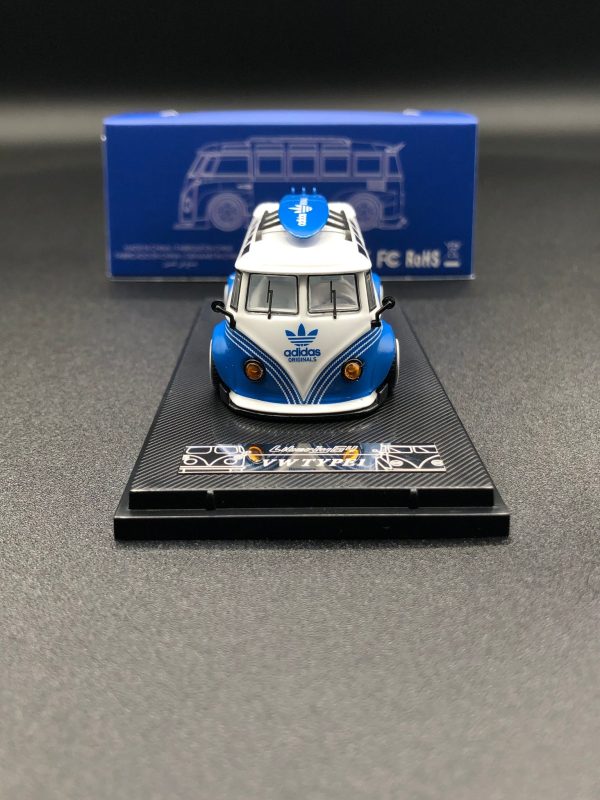 LIBERTY 64 VOLKSWAGEN BUS TYPE 1 - WHITE AND BLUE  ADIDAS  DECALS 1 64 DIECAST Online Hot Sale