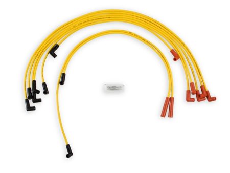 Spark Plug Wire Set - 8mm - Super Stock - Graphite Core - Yellow with HEI Style Boots- SBC 5.0 5.7L 1978-1986 V8 - Super Stock - Spiral Core Fashion