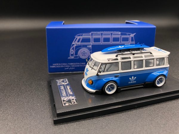 LIBERTY 64 VOLKSWAGEN BUS TYPE 1 - WHITE AND BLUE  ADIDAS  DECALS 1 64 DIECAST Online Hot Sale