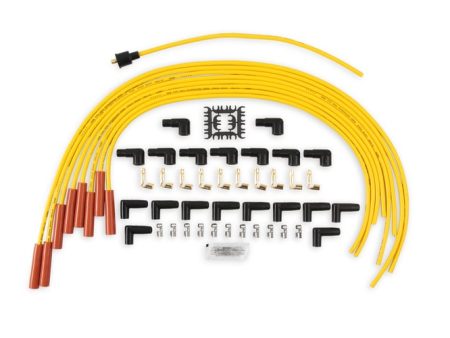 Spark Plug Wire Set - 8mm - Yellow with Orange Straight Boots ACCEL 4040 8mm universal fit super stock spark plug wire sets feature a spiral core and a yellow silicone jacket. Online Sale